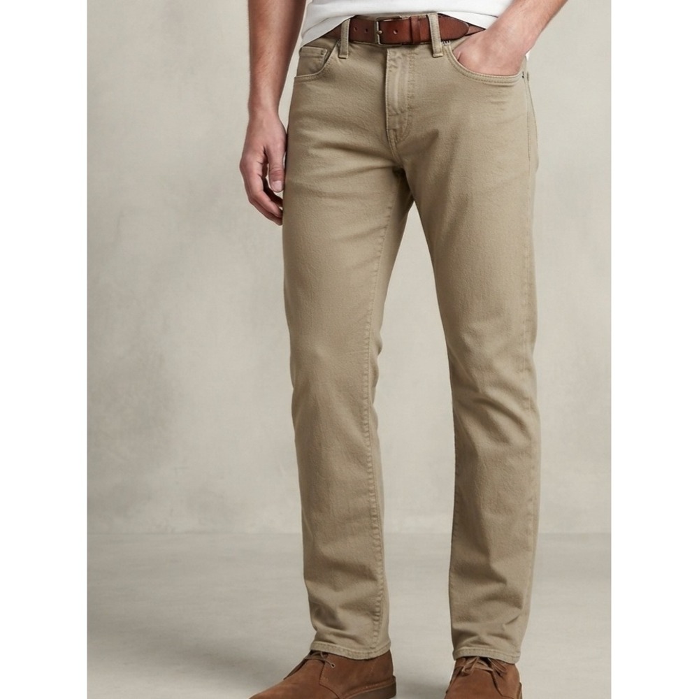 Levi's 514 Straight Fit Khaki Tan Stretch Twill Casual Pants 34x32